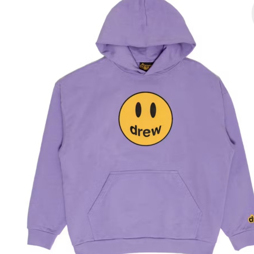 drew house Purple Hoodie with Yellow Smiley
